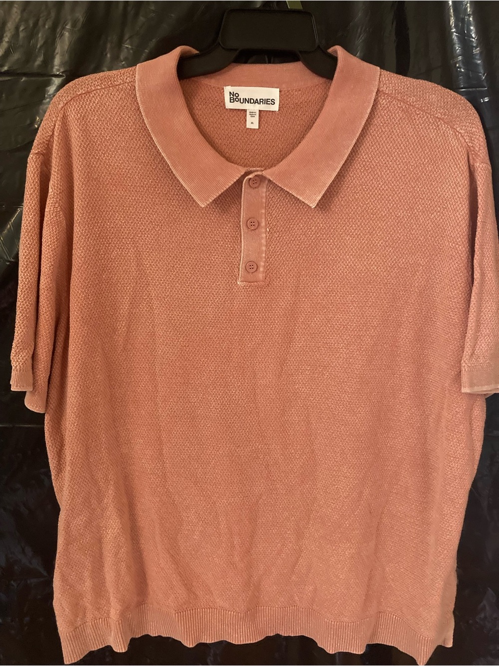 No Boundaries Ladies Knit  Dusty Rose Polo Shirt